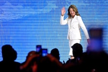 Alberta Premier and United Conservative Party Leader Danielle Smith walks on stage at the Conservative Party of Canada national convention in Calgary on Saturday.